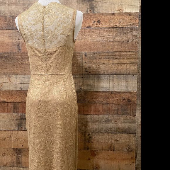 BCBG Max Azria Gold Lace Slip Dress Size 2- Stunning! NWT - Picture 3 of 13